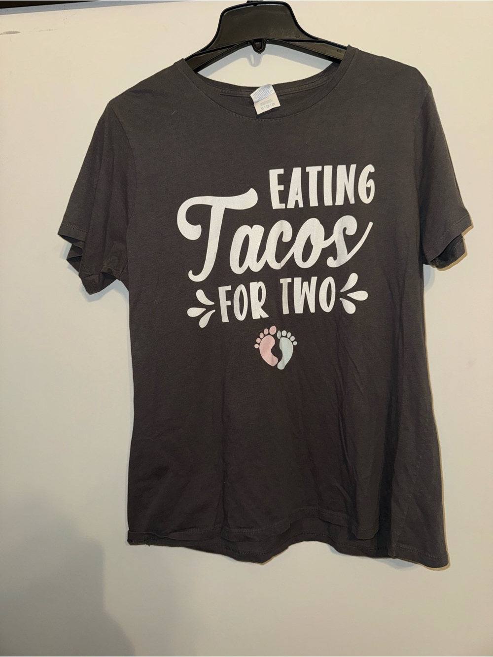 Eating Tacos For Two Graphic Tee - Black with White & Pink Print